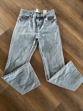 (4) H&M Medium Blue Denim Straight Jeans